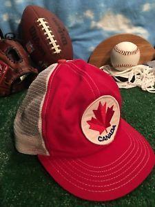Red White Maple Leaf Logo - CANADA Maple Leaf Logo Trucker Hat Cap Mesh Back Snapback Red White
