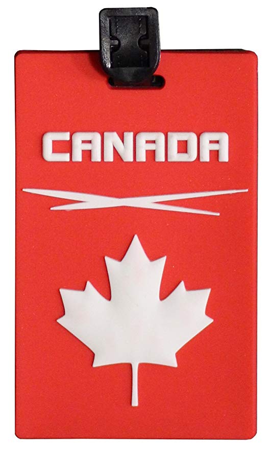 Red White Maple Leaf Logo - Canadian Themed Luggage Tags, Red with White Maple Leaf [Pack of 1 ...