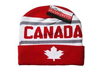 Red White Maple Leaf Logo - CANADA Red White Maple Leaf With Word CANADA Toque Hat .. Momento ...