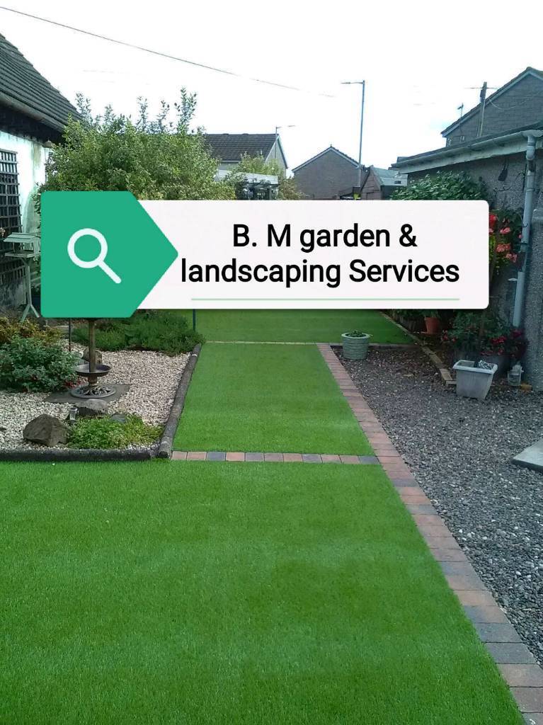 Landscape Services B Logo - B.M Garden & Landscaping services. fencing, decking, patios