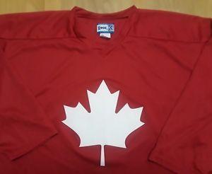 Red White Maple Leaf Logo - Kobe Canada Maple Leaf Mens 2XL XXL Red White VTG Hockey Jersey
