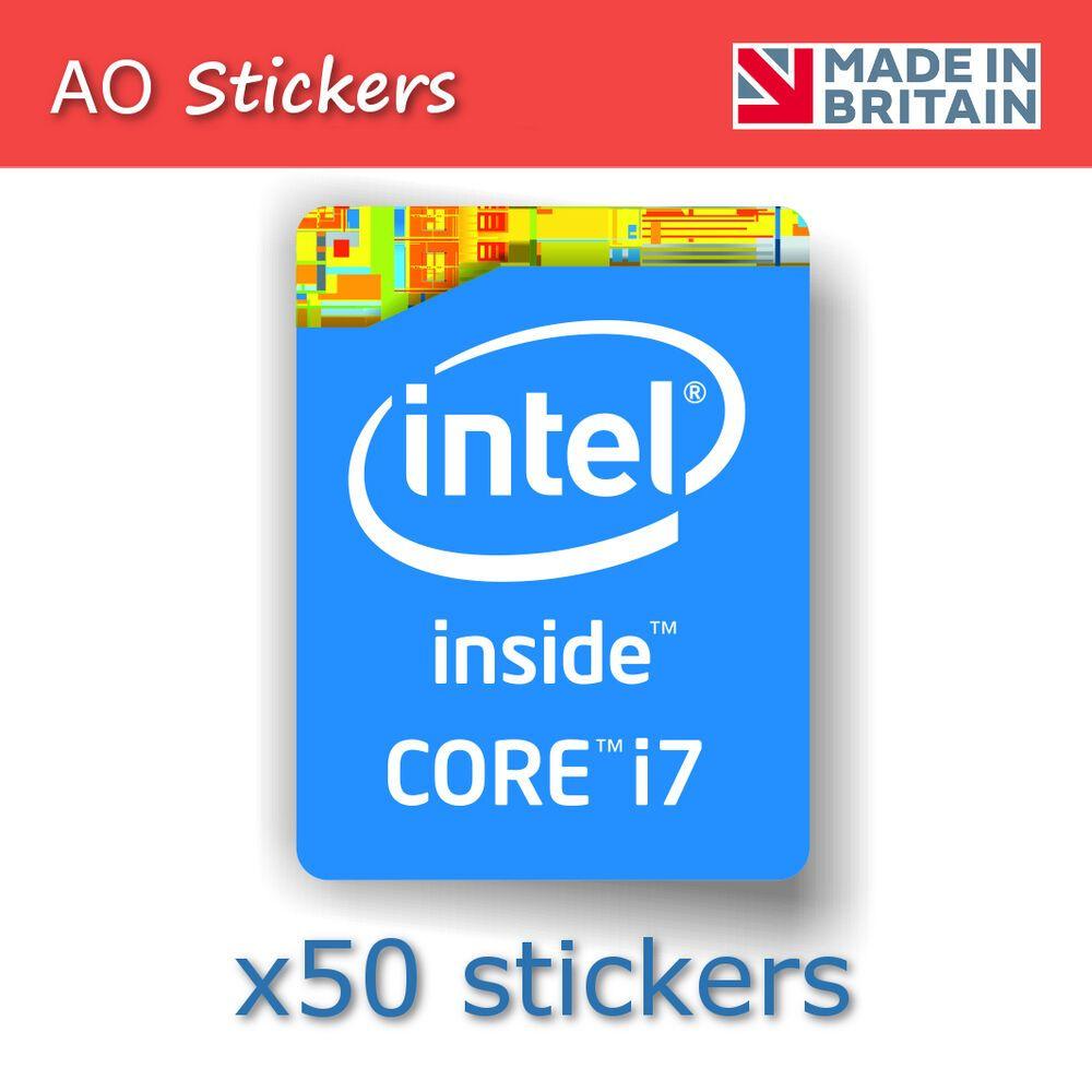 Intel I7 Logo - x Intel Core i7 inside logo vinyl label sticker badge for laptop