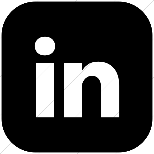 LinkedIn Square Logo - IconsETC » Flat rounded square white on black bootstrap font awesome ...