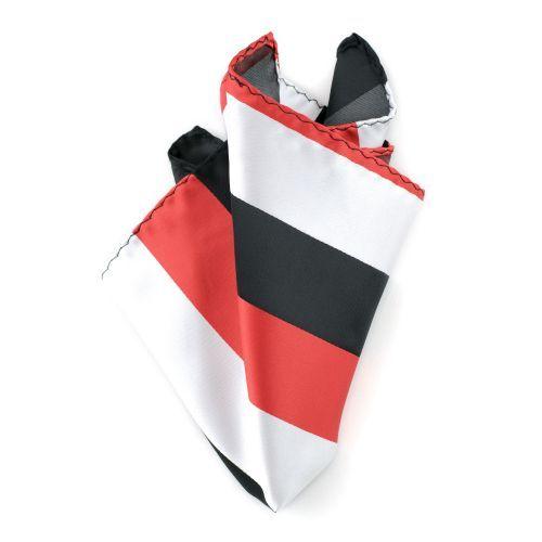 Red White and Black Square Logo - Red White Black pocket square