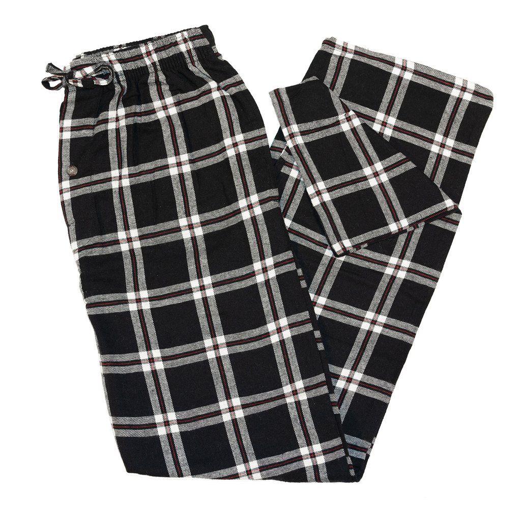 Red White and Black Square Logo - Flannel Pant in Red and White with Black Square