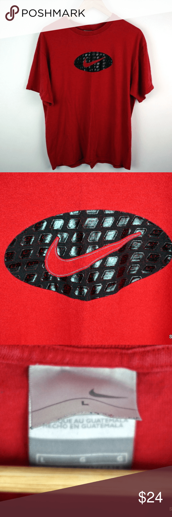 Glossy Red Oval Logo - Nike Oval Swoosh Logo Graphic T Shirt Glossy Red. My Posh Closet