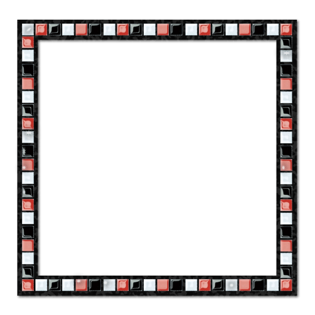 Red White and Black Square Logo - Mosaic Black Red White Border Frame, Mosaics, Ceramic, Tile Border ...