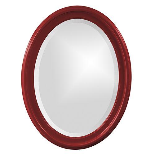 Glossy Red Oval Logo - Howard Elliott Collection George Glossy Red Oval Mirror 40107R