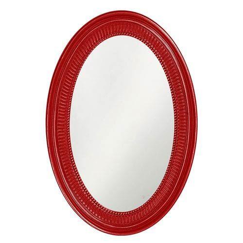 Glossy Red Oval Logo - Howard Elliott Collection Ethan Glossy Red Oval Mirror 2110R | Bellacor
