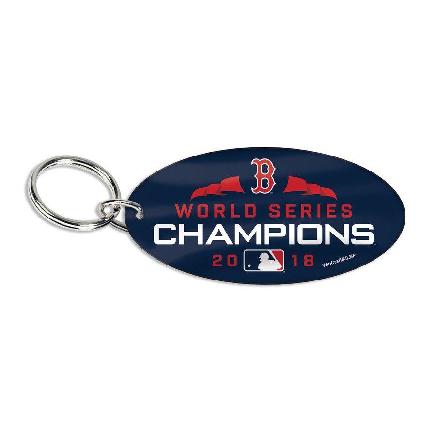 Glossy Red Oval Logo - WinCraft Boston Red Sox 2018 World Series Champions Glossy Oval Keychain