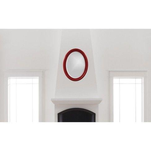 Glossy Red Oval Logo - Howard Elliott - George Glossy Red Oval Mirror : Target