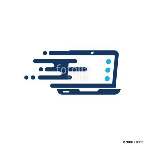 Laptop Logo - Laptop Speed Logo Icon Design Stock Image And Royalty Free Vector