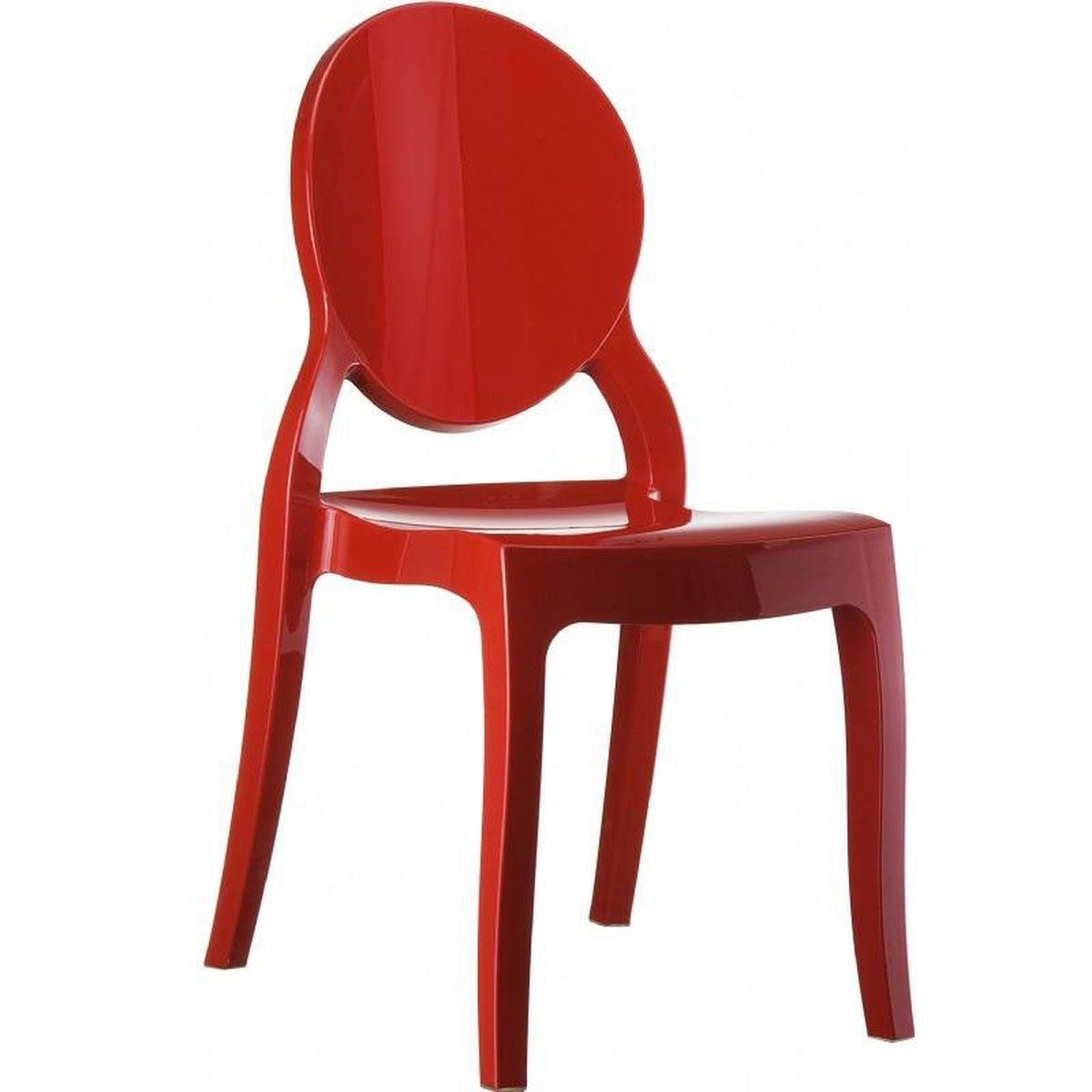 Glossy Red Oval Logo - Red Stacking Dining Chair ISP034-GRED | BestChiavariChairs.com