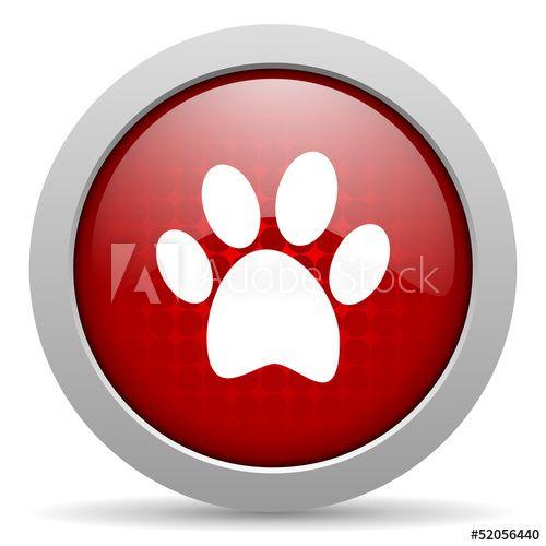 Glossy Red Oval Logo - animal footprint red circle web glossy icon this stock