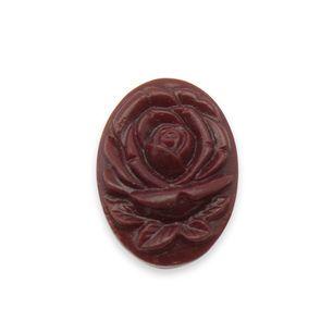 Glossy Red Oval Logo - Buy Resin Cameo Flowers Wine Red Oval 23x17mm