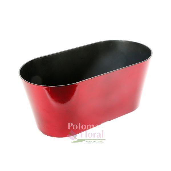 Glossy Red Oval Logo - Plastic Glossy Red Oval 13-1/2 - Potomac Floral Wholesale