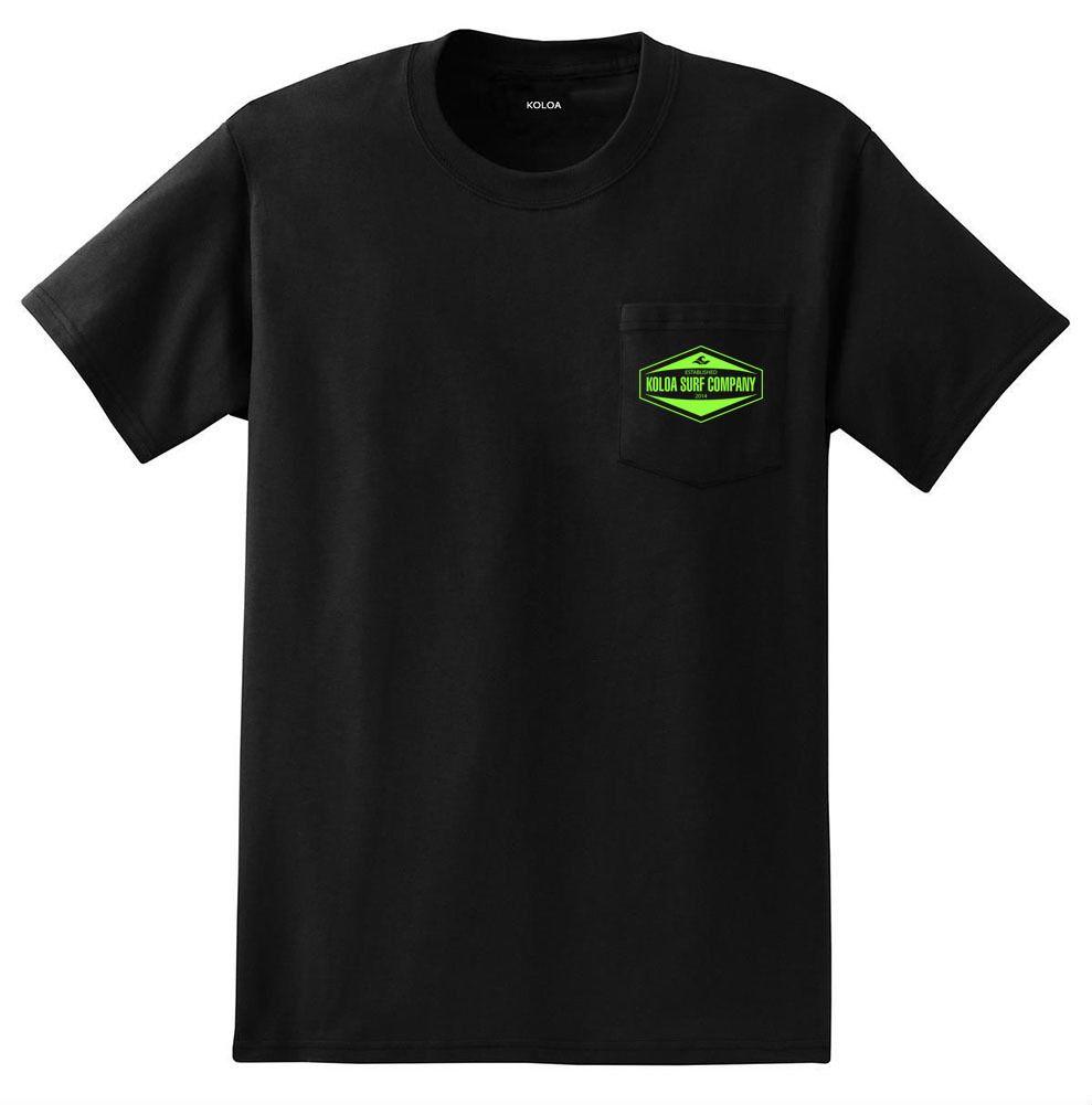 Wave Surf Company Logo - Koloa Surf Co. Hexagon Curve with Wave logo Core Blend Pocket Tee