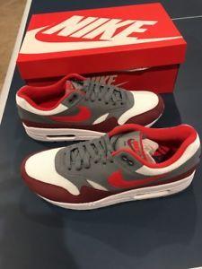 Cool Red Nike Logo - Nike Air Max 1 White/ University Red/ Cool Grey Size 10 New With Box