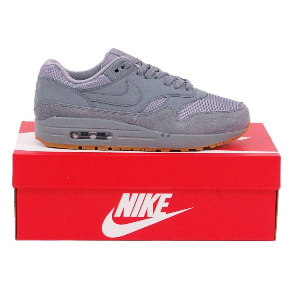 Cool Red Nike Logo - Nike Air Max 1 Cool Grey Gum - Mens Clothing from Attic Clothing UK