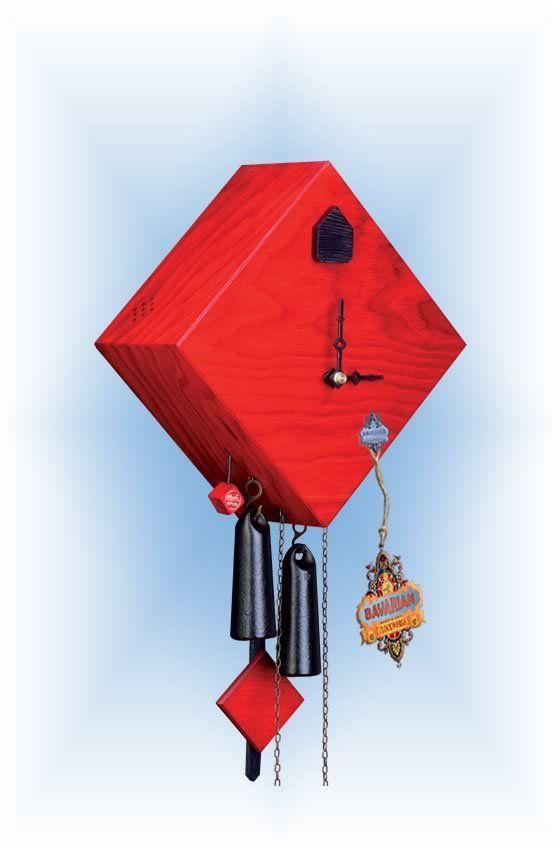 3 Red Rhombus Logo - Romba Rhombus 1 Red cuckoo clock 10''