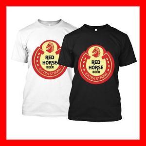 Black and Red Horse Logo - New Red Horse Beer Men Funny Black White T-shirt Shirt S M L XL 2XL ...