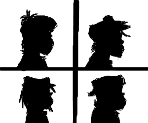 Gorillaz Black and White Logo - Gorillaz : Demon Days in black & white drawing by AnimeFR1K1996 ...