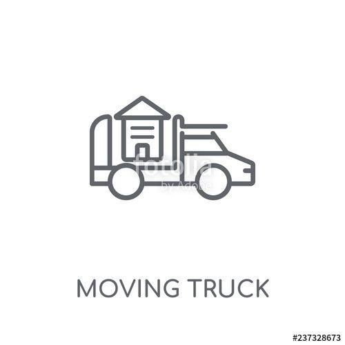 Moving Truck Logo - Moving truck linear icon. Modern outline Moving truck logo concept ...