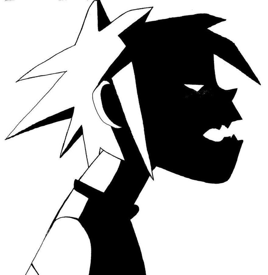 Gorillaz Black and White Logo - 11 Gorillaz lineart clint eastwood drawing for free download on ...