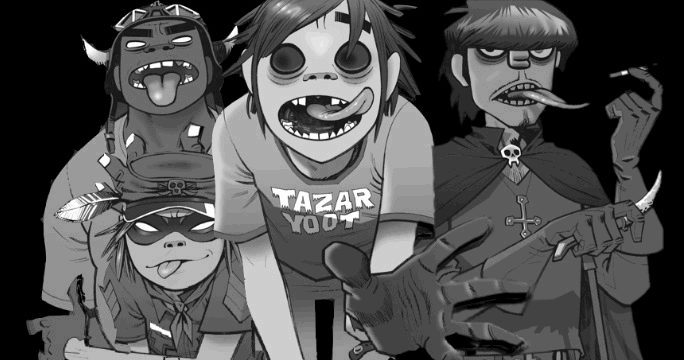 Gorillaz Black and White Logo - For all you Gorillaz fans or newcomers alike - Album on Imgur