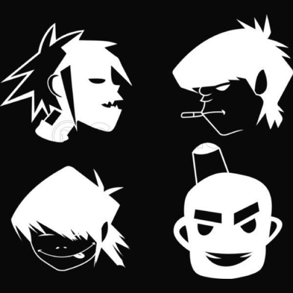 Gorillaz Black and White Logo - 2-D Gorillaz Noodle Plastic Beach Kids Hoodie | Customon.com