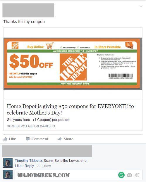 Lowes Depot Logo - No, Lowes and Home Depot Are NOT Giving Away Mother's Day Coupons ...
