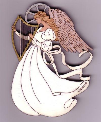 Angel with Harp Logo - Angel with Harp #089 - $14.95 : Wallace Wood Ornaments, Quality ...