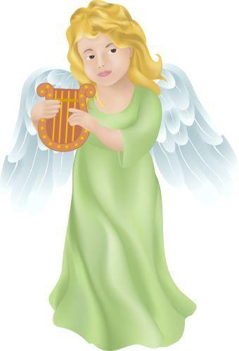 Angel with Harp Logo - Angel with Harp clip art