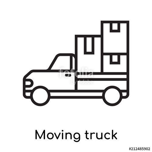 Moving Truck Logo - Moving truck icon vector sign and symbol isolated on white