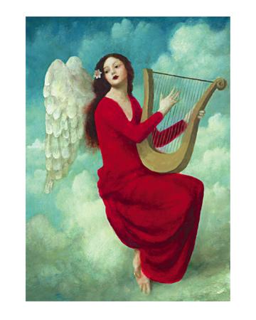 Angel with Harp Logo - Connecting with Your Angels. Linda F. Torres Are Near Us!