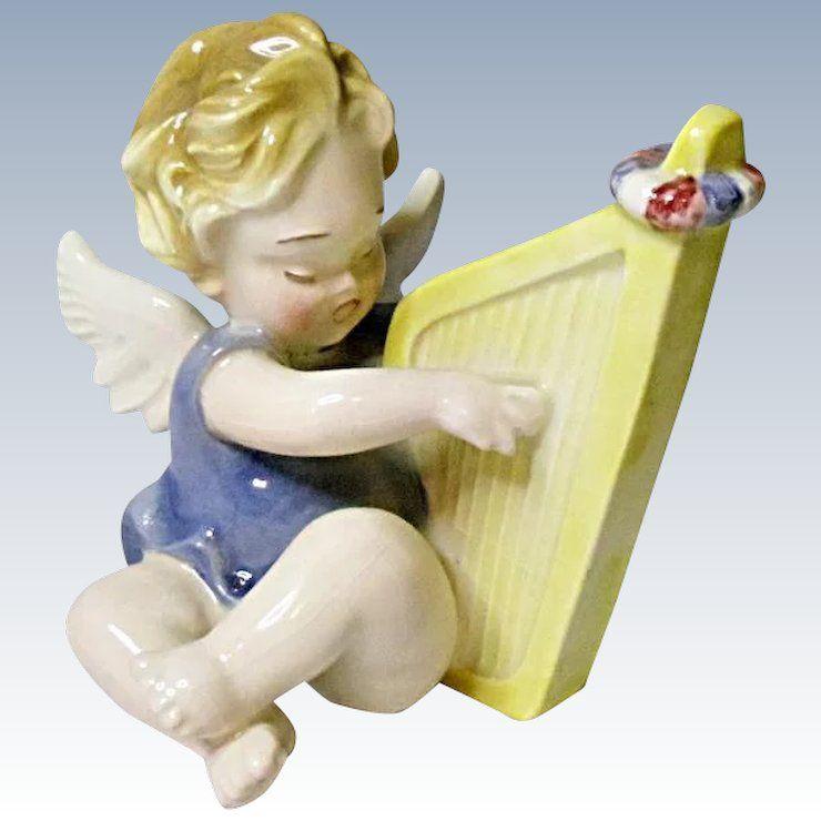 Angel with Harp Logo - Vienna Austria Angel With Harp Band Figurine : Tami's