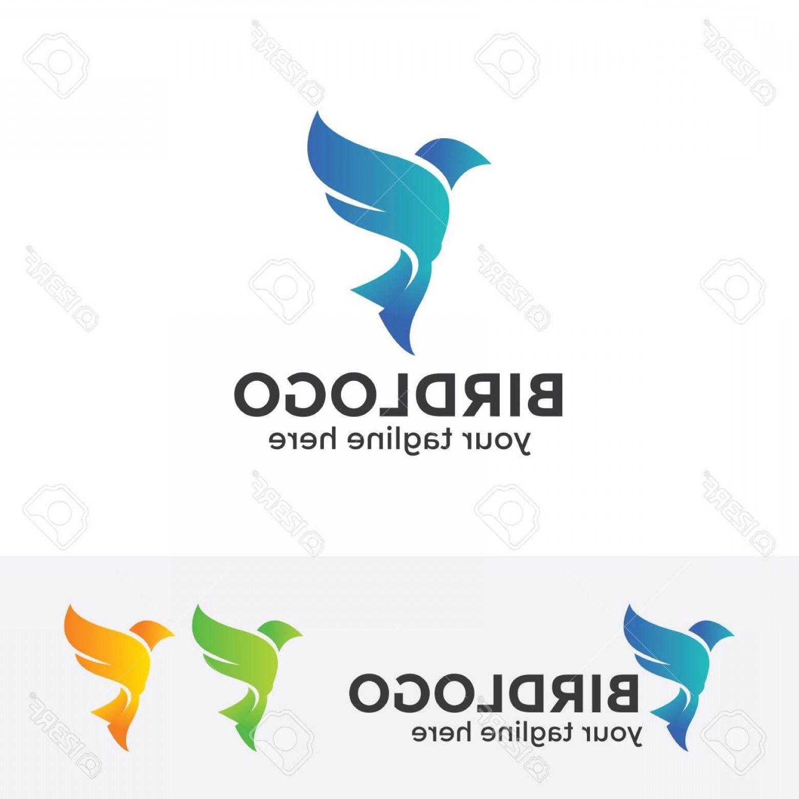 Flying Bird Logo - Photostock Vector Abstract Blue Bird Logo Flying Bird Vector ...