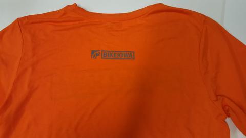 Orange Tech Logo - BIKEIOWA Blazing Orange Reflective Tech-T-shirt