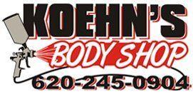 Body Shop Logo - Koehn's Body Shop. Auto Body and Collision Repairs. McPherson, KS
