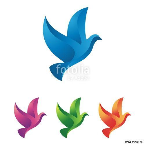 Flying Bird Logo - Flying Bird Logo design abstract vector template. Dove Pigeon ...