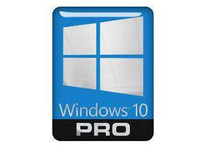 Windows Pro Logo - Windows 10 PRO (Professional) Logo 1x0.75 Chrome Effect Domed