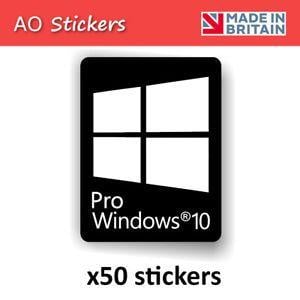 Windows Pro Logo - 50 x windows 10 Pro BLACK logo vinyl label sticker badge for laptop ...