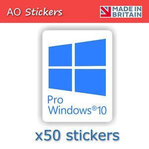 Windows Pro Logo - 50x windows 10 Pro BLUE logo vinyl label sticker badge for laptop PC ...