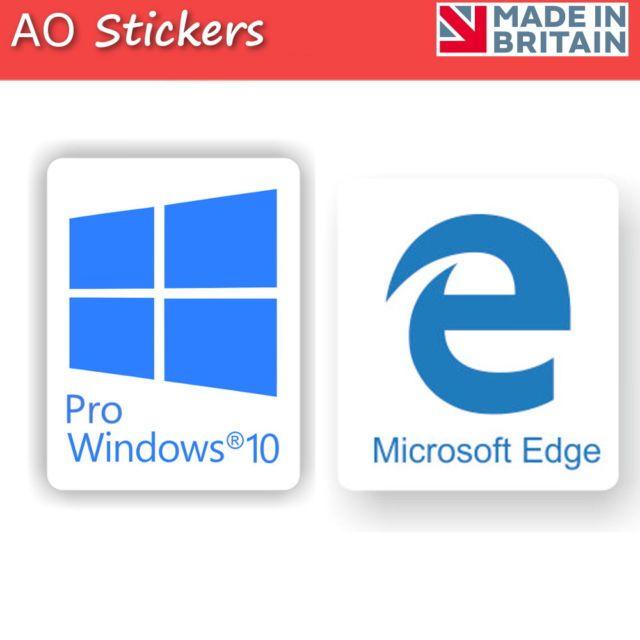 Windows Pro Logo - Windows 10 Pro Microsoft Edge Logo Set Vinyl Label Sticker