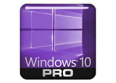 Windows Pro Logo - WINDOWS 10 PRO Purple Logo Sticker 1x1 Bubble Domed Chrome Effect