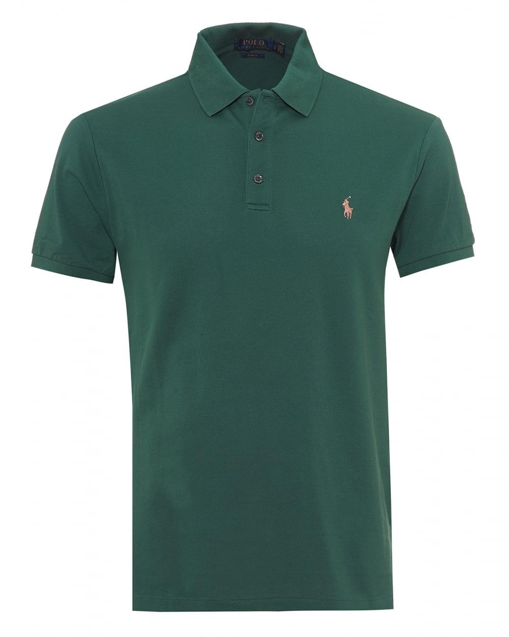Green Polo Logo - Ralph Lauren Mens Mesh Polo Shirt, Embroidered Logo Green Polo