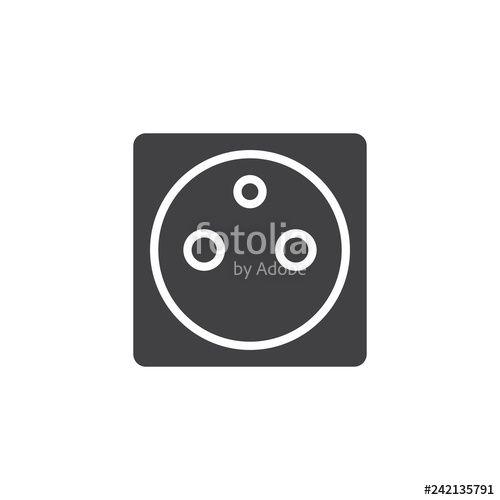 Power Outlet Logo - Type D power socket vector icon. filled flat sign for mobile concept ...