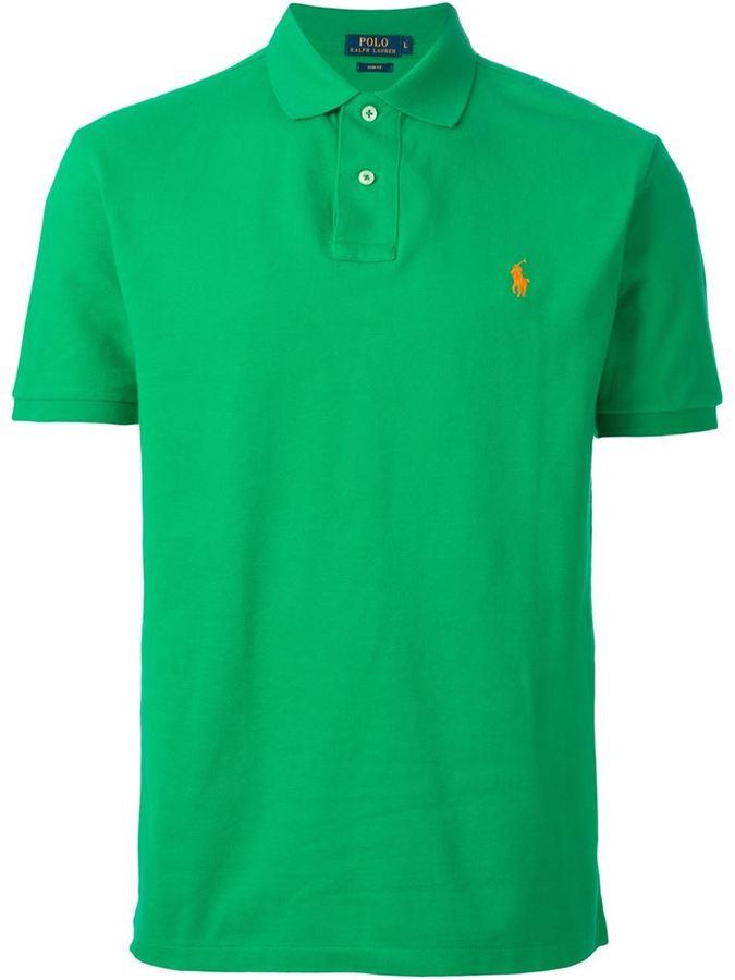 Green Polo Logo - Polo Ralph Lauren Embroidered Logo Polo Shirt, £63. farfetch.com