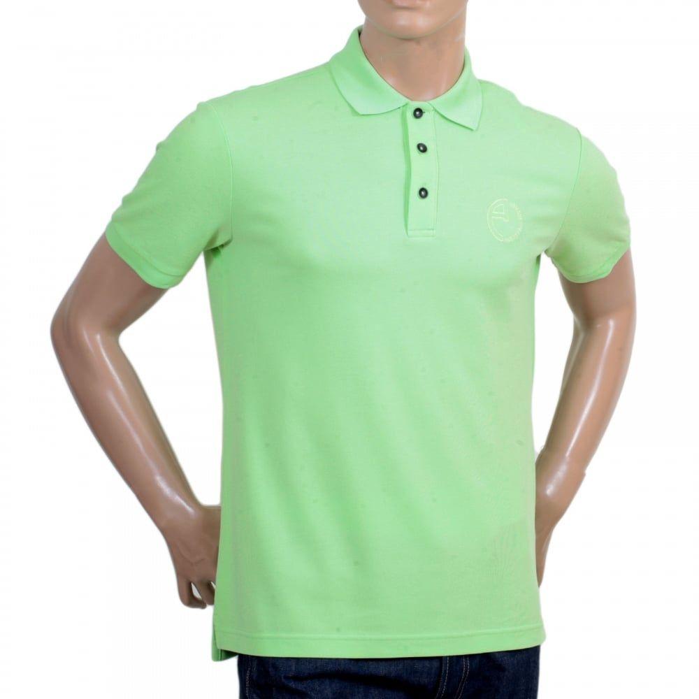 Green Polo Logo - Armani Polo Shirt in Light Green with Embroidered Logo