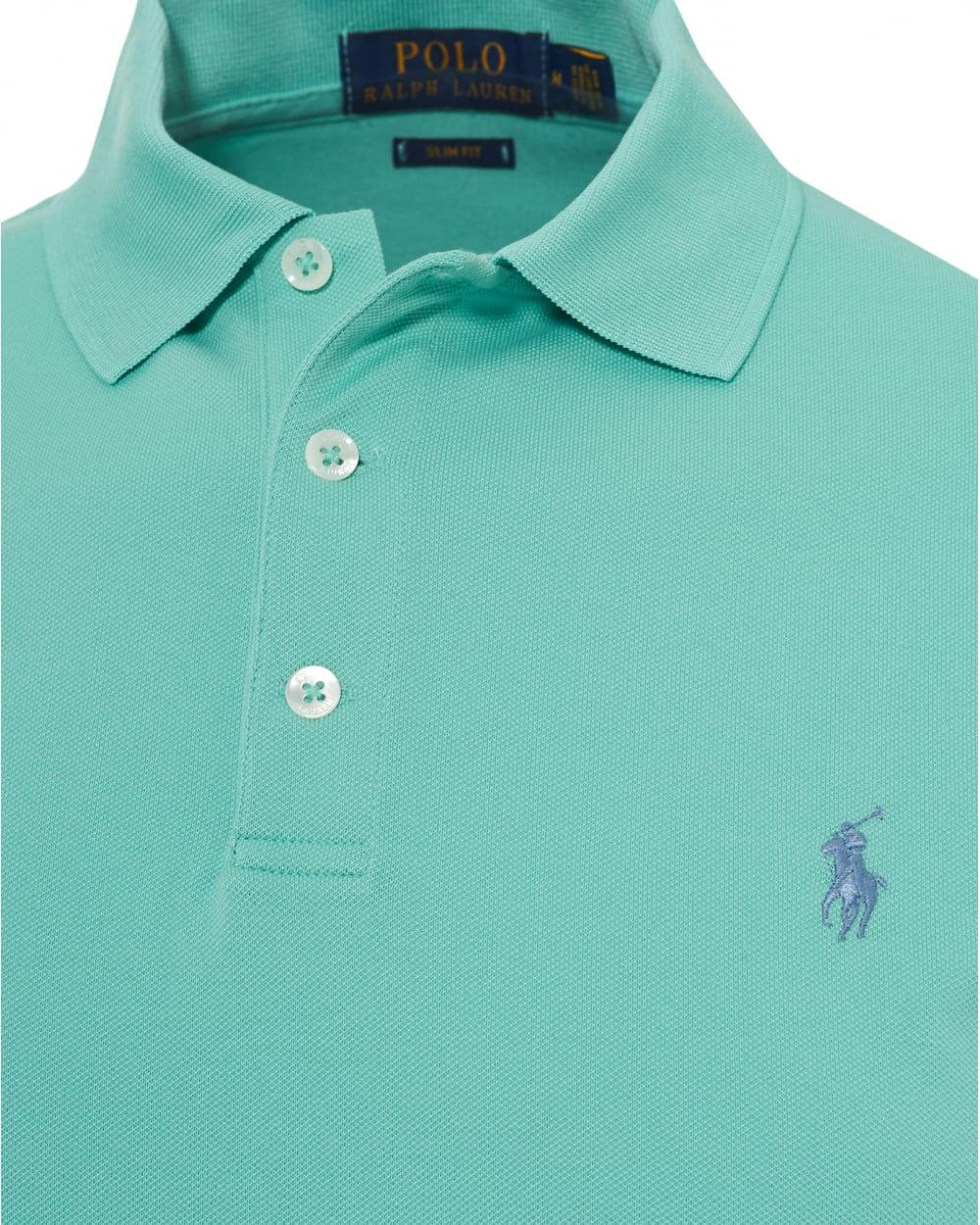 Green Polo Logo - Ralph Lauren Mens Mesh Polo Shirt, Embroidered Logo Mint Green Polo